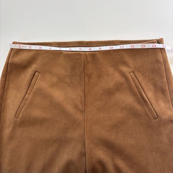 Chico’s Faux Suede Juliet Slim Ankle Pants Burnt Sienna Classic Boho Chic Slim - Picture 9 of 10
